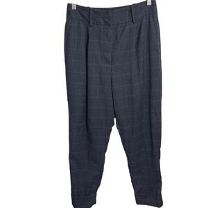 Frank And Oak Women’s Checked Plaid Tapered High Rise Cuffed Pants W-201 Size 8